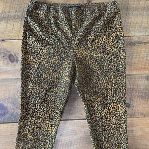 Women's Who What Wear Cropped High Rise Stretch Pull on Pants Leopard‎ Print 16